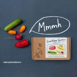 Mini-Gemüse' Saatgut: Balkonpaprika, Snackgurken, Obsttomaten, Radieschen -Die grüne Ecke 0710102936 Lunchbox Garten mit Minigemuese 2 87439