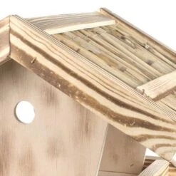 Kölle Vogelfutterhaus Aus Kiefernholz, Mit Strohdach, Ca. 30 X 38 Cm -Die grüne Ecke 0910100033 Koelle Futterspender Kiefernholz natur Strohdach ca30x38cm 2 117705