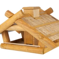 Vogelhaus Mit Strohdach Und Futterkamin -Die grüne Ecke 0910100238 vogelhaus fichte 40x65x55cm futterkamin 2 2760