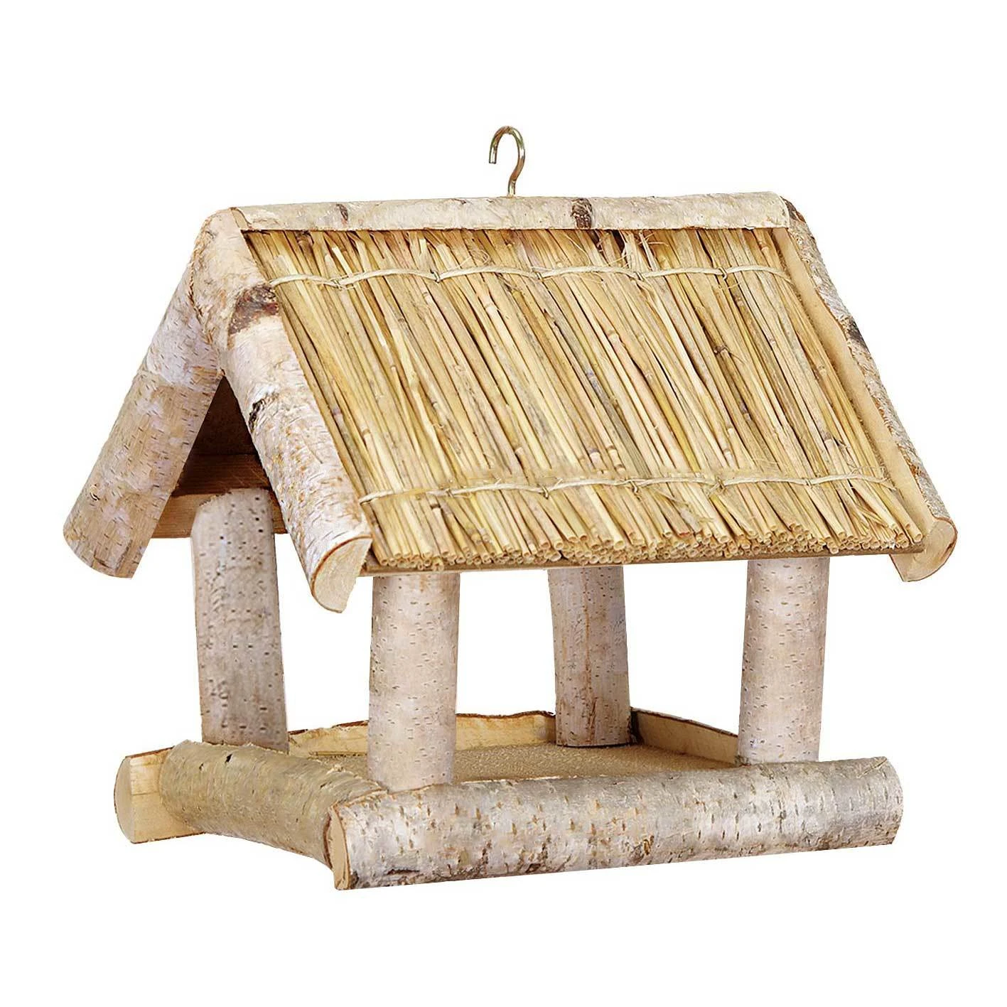 Vogelhaus Birke Mit Strohdach, 26 X 26 X 25 Cm 3 Vogelhaus Birke Mit Strohdach, 26 X 26 X 25 Cm