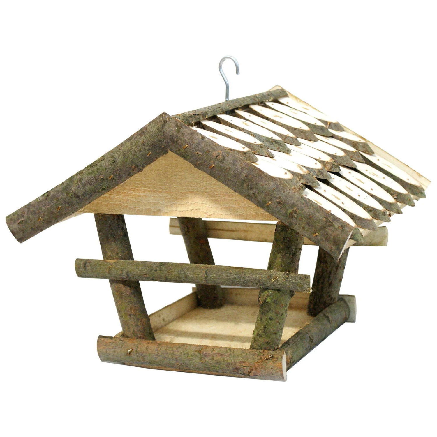 Vogelhaus Mit Erlendach, 38 X 32 X 26 – 29 Cm Zum Aufhängen 3 Vogelhaus Mit Erlendach, 38 X 32 X 26 – 29 Cm Zum Aufhängen