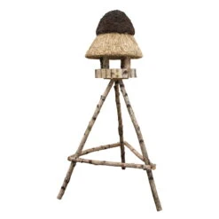 Kölle Reet Vogelhaus Amrum, Birke-natur, Höhe 58 Cm -Die grüne Ecke 0910101163 Koelle Reet Vogelhaus Amrum gross Birke natur H58cm mit staender 57367