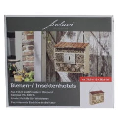 Insektenhotel 'Borke', Natur, Holz, Bambus, 29 X 10,5 X 31,5 Cm, 2,17 Kg -Die grüne Ecke 0910160219 Insektenhotel Borke 113360