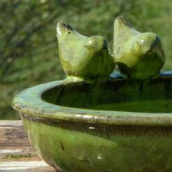 Vogeltränke Rund M, Grün, Keramik -Die grüne Ecke 0910170084 Vogeltraenke Keramik rund gruen zoom 117867