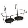 Haken-Blumentopfhalter, Metall, Schwarz, 34 X 18 Cm, Für Zwei Töpfe -Die grüne Ecke 0910600240 Haken Blumentopfhalter fuer 2 Toepfe 34x18cm schwarz Metall 61902