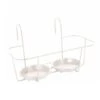 Haken-Blumentopfhalter, Metall, Weiß, 34 X 18 Cm, Für Zwei Töpfe -Die grüne Ecke 0910600241 Haken Blumentopfhalter fuer 2 Toepfe 34x18cm weiss Metall 61901