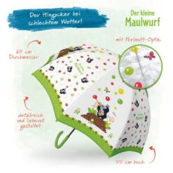 Regenschirm 'Der Kleine Maulwurf', Grün, Ø 65 Cm -Die grüne Ecke 0910704580 Regenschirm Der kleine Maulwurf gruen 65cm 3 119029