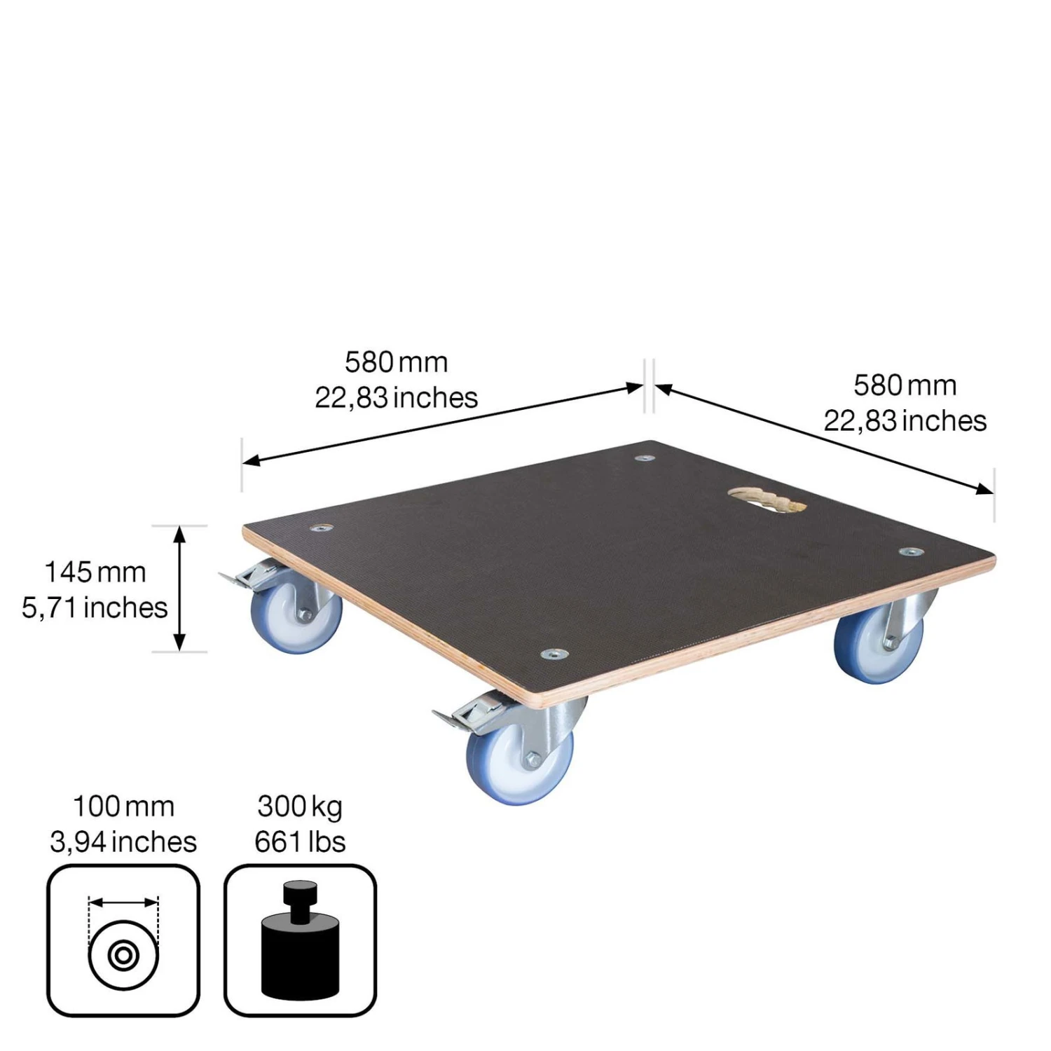 Multi Roller Maxi GRIP, 300 Kg Tragkraft, Holz, Ca. 58 X 58 X 15 Cm 8 Multi Roller Maxi GRIP, 300 Kg Tragkraft, Holz, Ca. 58 X 58 X 15 Cm – Bild 6