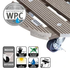 Multi Roller WPC, Tragkraft 100 Kg, Taupe, Ca. 7 X 29 X 29 Cm -Die grüne Ecke 0920600507 multi roller wpc taupe 5 116693