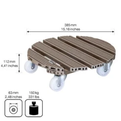 Multi Roller WPC, Tragkraft 150 Kg, Taupe, Ca. 11 X 39 X 39 Cm -Die grüne Ecke 0920600508 multi roller wpc taupe 4 116700