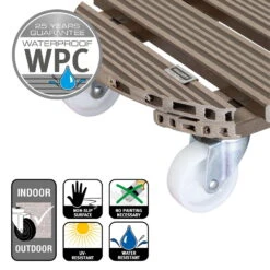 Multi Roller WPC, Tragkraft 150 Kg, Taupe, Ca. 11 X 39 X 39 Cm -Die grüne Ecke 0920600508 multi roller wpc taupe 5 116699