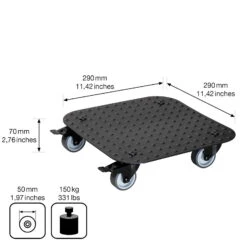 Pflanzenroller 'Alaska', Tragkraft 150 Kg, Anthrazit, Alu, 7 X 29 X 29 Cm -Die grüne Ecke 0920600517 pflanzenroller alaska 4 116724