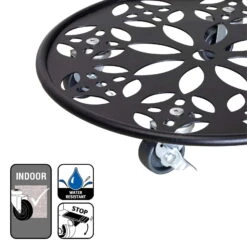 Pflanzenroller GH0936/0937, Tragkraft 100 Kg, Schwarz, Ø 30 Cm -Die grüne Ecke 0920600520 pflanzenroller 5 116741