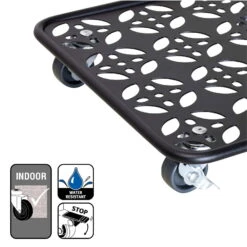 Pflanzenroller GH0936/0937, Tragkraft 80 Kg, Schwarz, Ø 30 Cm -Die grüne Ecke 0920600521 pflanzenroller 5 116747