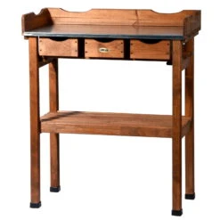 Pflanztisch, Natur, Kiefernholz, 78 X 38 X H91 Cm -Die grüne Ecke 0940700263 Pflanztisch mit Schubladen 1 118913