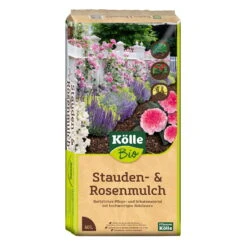 Stauden- & Rosenmulch, 2880l, 48 Sack à 60l -Die grüne Ecke 0960380002 Koelle Bio Stauden und Rosenmulch 60L 110575
