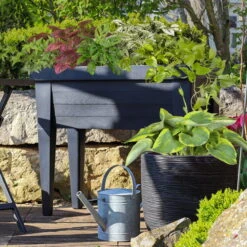 Pflanzgefäß Rib Cullen Schwarz, Ø 35 X H 34 Cm -Die grüne Ecke 0980250129 Hochbeet mit Beinen und Deckel anthrazi 3210103447 Pflanzgefaess Rib Cullen schwarz 111352