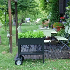 Hochbeet-Trolley Mit Rädern, Anthrazit, Metall, 75 X 35 X 80 Cm, 47 L -Die grüne Ecke 0980250141 Urban Garden Trolly auf Raedern anthrazit 13 84502