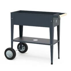 Hochbeet-Trolley Mit Rädern, Anthrazit, Metall, 75 X 35 X 80 Cm, 47 L -Die grüne Ecke 0980250141 Urban Garden Trolly auf Raedern anthrazit 1 84494