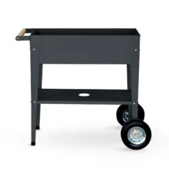 Hochbeet-Trolley Mit Rädern, Anthrazit, Metall, 75 X 35 X 80 Cm, 47 L -Die grüne Ecke 0980250141 Urban Garden Trolly auf Raedern anthrazit 7 84496