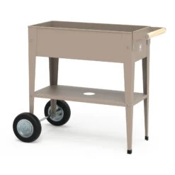 Hochbeet-Trolley Mit Rädern, Taupe, Metall, 75 X 35 X 80 Cm, 47 L -Die grüne Ecke 0980250143 Urban Garden Trolly auf Raedern taupe 1 84522