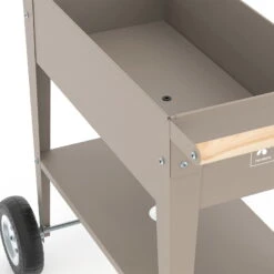 Hochbeet-Trolley Mit Rädern, Taupe, Metall, 75 X 35 X 80 Cm, 47 L -Die grüne Ecke 0980250143 Urban Garden Trolly auf Raedern taupe 5 84527