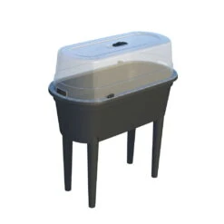 Hochbeet Mit Deckel, Anthrazit, L80 X B40 X H83 Cm -Die grüne Ecke 0980250146 Hochbeet mit Beinen und Deckel anthrazit 2 88863