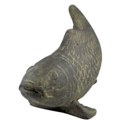 Fisch Geschnitzt, Grau, Gefärbt, Steinguss, 16 X 40 X 13 Cm -Die grüne Ecke 0980305689 Fisch 40cm Stein geschnitzt 3 100484