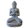 Buddha Sitzend, Grau, Steinguss, 45 X 30 X 23 Cm -Die grüne Ecke 0980305980 sitzender Buddha Indien 100489