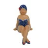 Dekofigur Badende Frau Sitzend, Blau/weiß, 18 X 14 X 19 Cm -Die grüne Ecke 0980306784 Badende Frau sitzend mit Blume H18 x B14 x T19 cm 122176