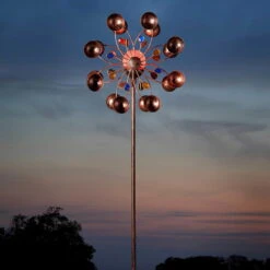 Solarwindrad Venti, Integrierte Solar Glaskugeln, Höhe 130 Cm -Die grüne Ecke 0980403912 Windrad Venti 64772