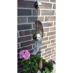 Beetstecker Nero Mit 2 Kugeln & Ausstanzung Eule, Edelstahl, 100 X 13 X 8 Cm -Die grüne Ecke 0980404171 Beetstecker Nero Edelstahl 2Kugeln mit Ausstanzung Eule 100x13x8cm1 72822