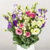 Gemischter Blumenbund 'Lisianthus' Inkl. Gratis Grußkarte -Die grüne Ecke 1015700001 Lisianthus Mix 10er Bund weiss blau rosa WS 2 d 100167