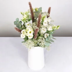 Gemischter Blumenbund 'Eleganz In Weiß' Inkl. Gratis Grußkarte -Die grüne Ecke 1025700008 DIY Mixbund Eleganz in Weiss Lisianthus weiss Gypso Euka Fluffy 2 94532