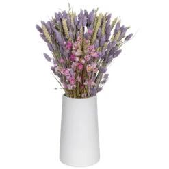 Rosa Trockenstrauß & Lila Glanzgras, 3er-Set, Länge Ca. 55 - 70 Cm -Die grüne Ecke 1055300003 Trockenstrauss rosa Phalaris lila 1 83165