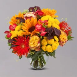 Blumenstrauß 'Sommerabend' Inkl. Gratis Grußkarte -Die grüne Ecke 1110600041 Sommer Orange grau 103419