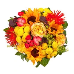 Blumenstrauß 'Sommerabend' Inkl. Gratis Grußkarte -Die grüne Ecke 1110600041 Sommer Orange D33cm 2 6660