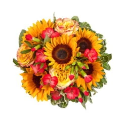 Blumenstrauß 'Viel Glück' Inkl. Gratis Grußkarte -Die grüne Ecke 1110600042 Sommer Orange D28cm 2 6662