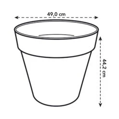 Elho Pflanzgefäß Loft Urban Round 20, Weiß -Die grüne Ecke 12 loft round wheels 50 brique 8711904332600 1