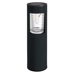 Solar-Poller „Vestal“ In Schwarz Aus Metall/Glas Mit 30 Lumen, Maße 46 X 10 Cm -Die grüne Ecke 2950100421 Solar Poller Vestal 30Lumen 46x10cm 61323