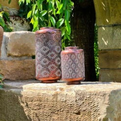 Kölle LED-Solarlaterne Adana, Gold Matt, Höhe 26 Cm, Ø 16 Cm -Die grüne Ecke 2950100472 2950100469 Adana 2 113713