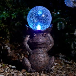 Solarleuchte 'Frosch Mit Kugel', 41 X 20 X 16 Cm -Die grüne Ecke 2950100494 Solarleuchte Frosch 2 105903