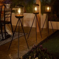 Solarlaterne 'Lighthouse', Schwarz, Metall, Höhe 92 Cm -Die grüne Ecke 2950100608 Solar Motive Laterne metall Modell Lighthouse H92cm 1 96752