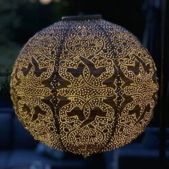 Solarlaterne 'Round 30', Taupe, Ø 30 X 29 Cm -Die grüne Ecke 2950100682 Round 30 Taupe 105796