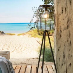 Solar-Standleuchte 'Killarney', Schwarz, Metall, Ø 20,5 X H 32 Cm -Die grüne Ecke 2950100705 Solar Filament LED Dreibein Killarney 3 120447