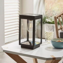 Solar-Tischleuchte 'Amsterdam', Schwarz, Ø 12 X H 22 Cm -Die grüne Ecke 2950100715 Solar Kunststoff Tischleuchte Amsterdam 2 120467