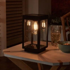 Solar-Tischleuchte 'Amsterdam', Schwarz, Ø 12 X H 22 Cm -Die grüne Ecke 2950100715 Solar Kunststoff Tischleuchte Amsterdam 4 120465