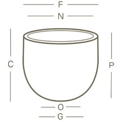 Pflanzkübel Etria Perlschwarz, Ø 24 X H 20 Cm -Die grüne Ecke 3210100706 Pflanzkuebel Etria technische Zeichnung 111246 1