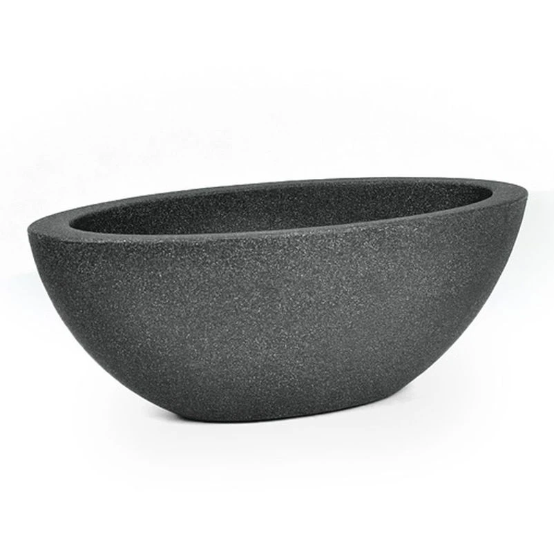 Pflanzschale "Flower" Oval, Anthrazit, Ca. 52x23x20 Cm, Füllvolumen Ca. 10 L