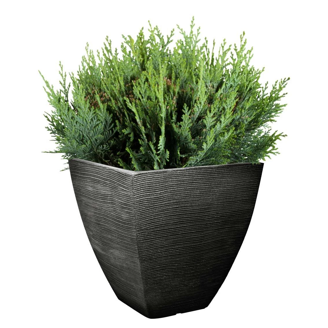 Pflanzgefäß "Luis" Anthrazit, In Rillenoptik, 40x40x42 Cm, Füllvol. 40 L 4 Pflanzgefäß "Luis" Anthrazit, In Rillenoptik, 40x40x42 Cm, Füllvol. 40 L – Bild 2